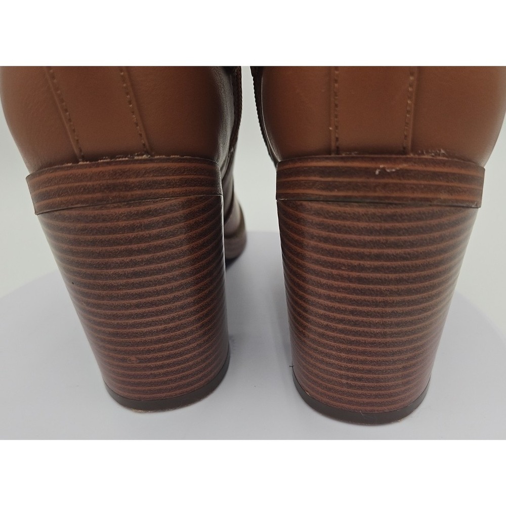 Tommy Hilfiger TWOPHALE W/8 Natural Brown Tall Knee High Heel Riding Vegan *EUC - Picture 10 of 16